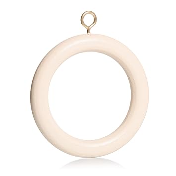 Brilliantbuys 10 Pack Of Large Wooden Curtain Rings For 35mm Poles