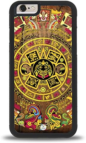 iZERCASE i7rPlus045BAA iPhone 7 Plus Case [Aztec Calendar on Wood] [Perfect Fit ] for Apple iPhone 7 Plus - Black
