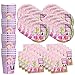 Girls Spa Party Supplies - Sleepover Kit for 16 | Tableware Set Includes Plates, Napkins and Cups