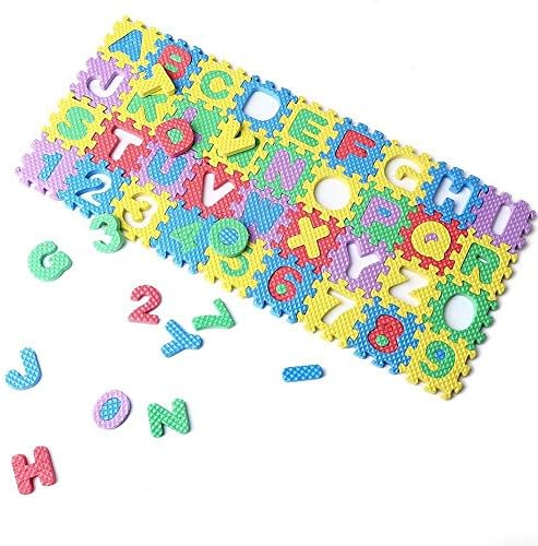 Foam Letter and Number Puzzles, 36pcs/Set Mini Puzzle for Building Blocks & Floor Play Mat Educational Learning Toy for Toddlers