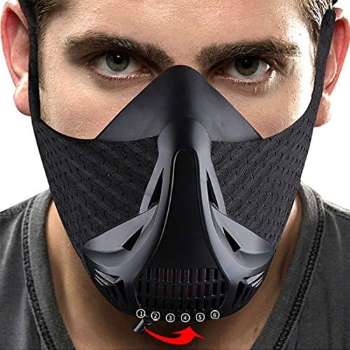 LEOSO Training Mask Sport Workout for Running Biking Fitness High Altitude Simulation Mask For Top Performance Restricting Breathing Mask 3.0 6 Level Mask