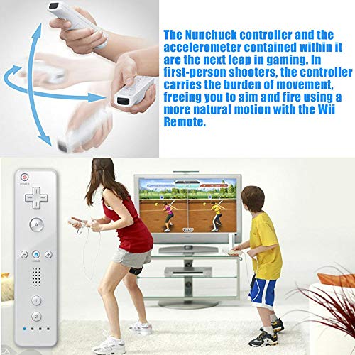 ChamZA Built-in Motion Plus 2 in 1 Wireless Remote Controller Gamepad for Wii/Wii U (Sky Blue)