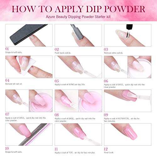 Nail Dip Powder Starter Kit 4 Red Glitter Colors(1oz.),Acrylic Dip