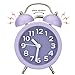 Loud Alarm Clock for Heavy Sleepers Bedrooms, Analog Alarm Clock, Small Alarm Clock, Retro Design for Kids, Battary Operation, 3 inch, Purple
