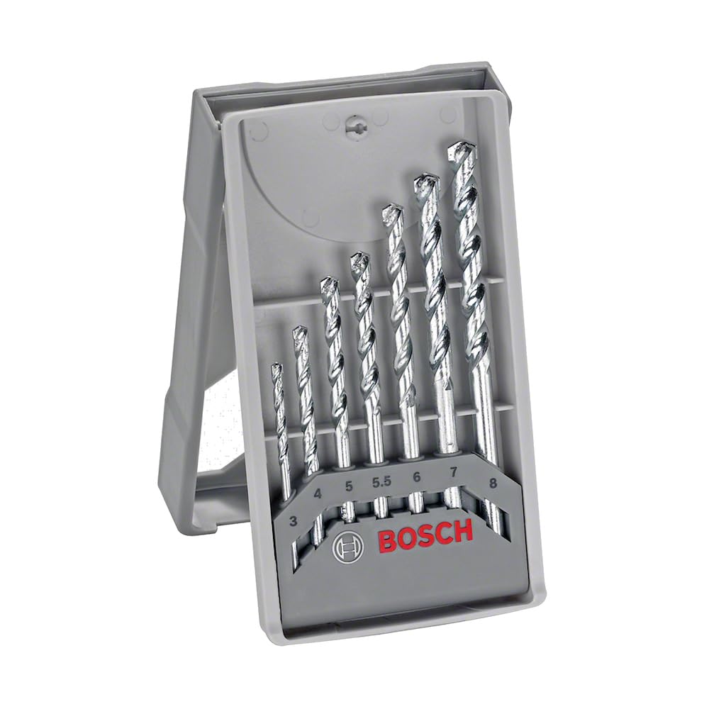 Bosch Professional 7 pcs. CYL-1 Masonry Drill Bit Set (for Solid Brick, Lime and Sand Bricks, Ø 3-8 mm, Accessory Rotary Drill/Drivers, Impact Drill/Driver)