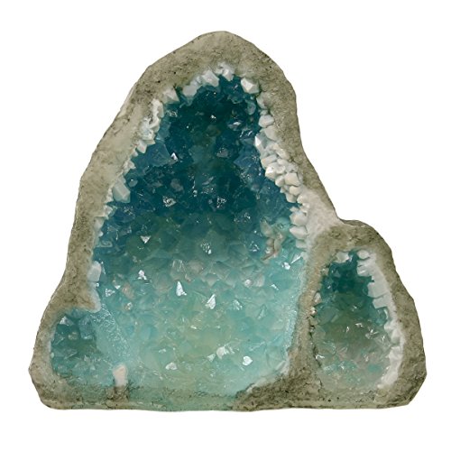 Blue Ribbon EE-1133 Tall Glow in The Dark Geode Stone Exotic Environments Aquarium Ornament, Blue