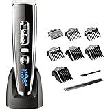 HATTEKER Hair Clippers for Men Electric Clippers Trimmer Grooming Set Cordless Rechargeable Clippers Waterproof LED Display USB Charger Haircut Hair Cutting Ceramic Blade Christmas Fathers gifts