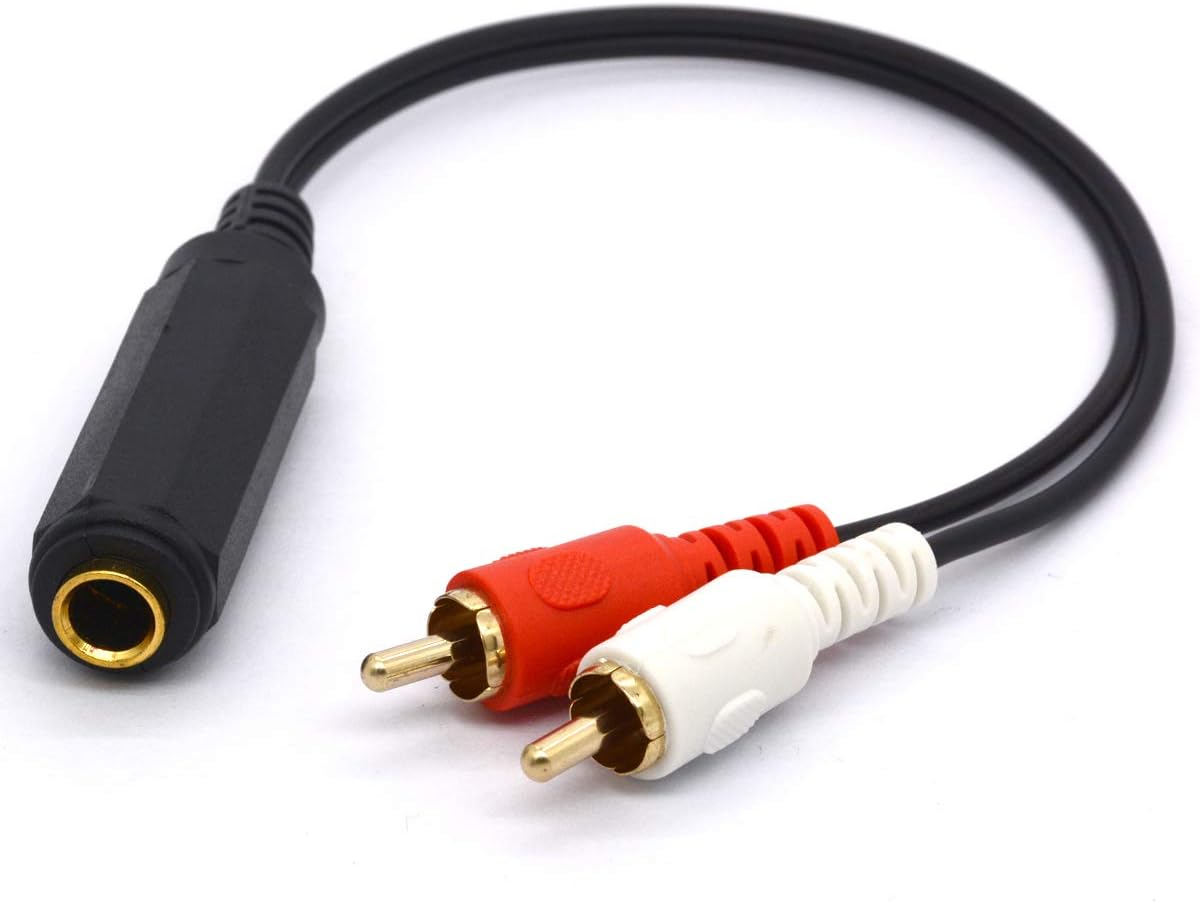 6.35mm to RCA Splitter Cable, Gold Plated 6.35 TRS Amazon.co.uk
