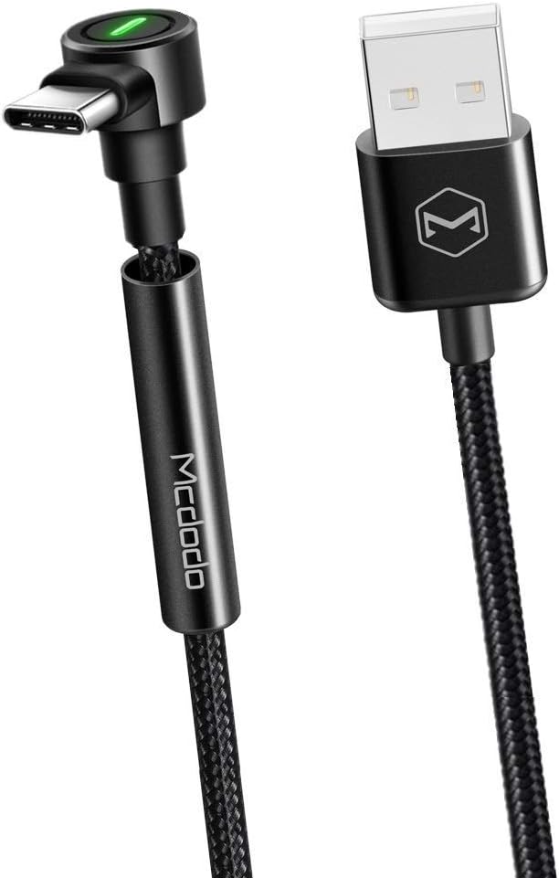 mcdodo[Type-C] Stand Holder Removable Cable, LED Bracket Struture Design Cord Nylon Braided Sync Charge USB Data 6.5FT Cable Compatible with Samsung Galaxy S10