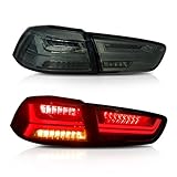 AOEDI LED Tail Lights For Mitsubishi Lancer&EVO X 2008-2017 Audi Style Smoked Lens Replacement