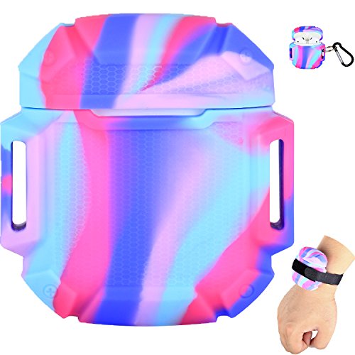 Lwsengme Waterproof (IP67) AirPods Case Shock Resistant Silicone Cover, Durable and Portable Airpods Case Skin for Apple Airpods Charging(Sport-Colorful)