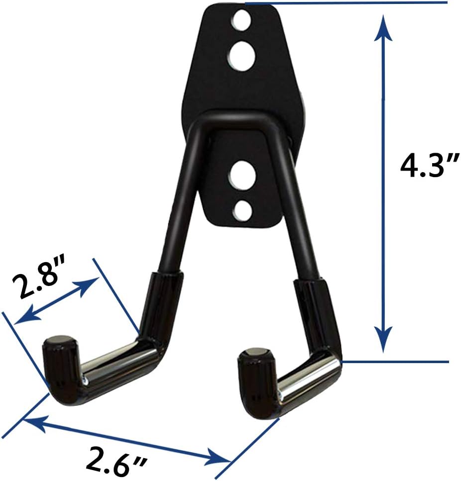 2 Pack Garage Storage Utility Hooks，Garage Garden Tool Organizer，Steel Wall Mount Hooks, Garden Small U Hooks (Black) - - 
