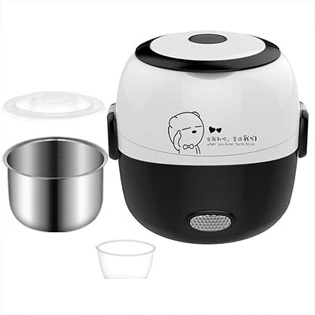 Electric Lunch Box Food Heater with 1 Layers Stainless Steel Bowls, Portable Food Steamer Cooking Container Meal Lunchbox Warmer