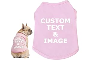 Custom Dog Shirt,Personalized Pet Apparel with Name Text Photo Image,Lightweight Breathable Comfortable Puppy Cotton Vest for