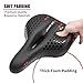 West Biking Black Gel Bike Seat, Bicycle Saddles Cushion Dual Spring Designed Memory Foam Padded Leather Life Waterproof Taillight,Comfortable, Breathable, Safety Fit Most Men Women Bikethumb 3
