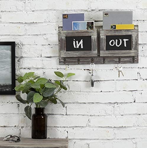2 MyGift+2+Slot+Rustic+Wall+Mounted+Chalkboard