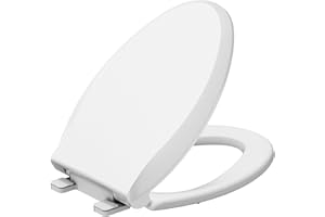 19" Elongated Toilet Seat - Slow Close White PP Toilet Seat Cover, Easy to Install & Clean for American Standard Toilets