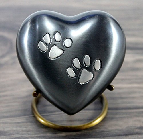 eSplanade Heart Shaped Pet Cremation urn Memorial Container Jar Pot | Brass Urns| Metal Urns| Burial Urns| Memorial Keepsake| Urns for Pets, Dogs, Cats
