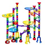 MarbleJungle Marble Run Mega Sets for Kids - Boys and Girls Educational STEM Building Game for Discovery and Learning - 106 Pieces (90 Maze Tracks + 16 Glass Marbles)
