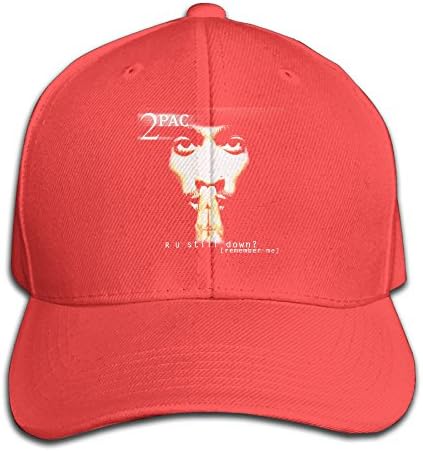 For Men Hats Tupac Shakur 2PAC Red Flat Peak Vintage Snapbacks Cap