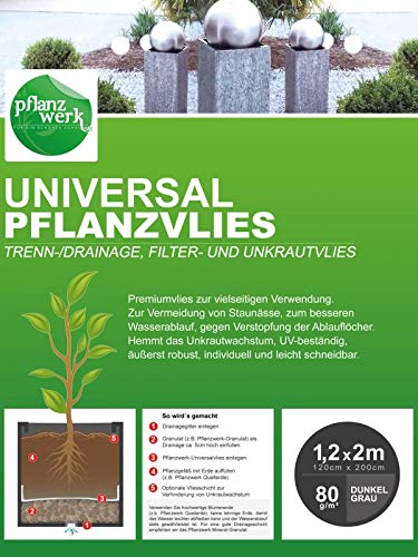 PFLANZWERK® Pflanzkübel UNIVERSAL Unkrautvlies + Drainagevlies 120x200cm 80g/m² *Frostbeständig* *UV-Schutz… – Bild 4
