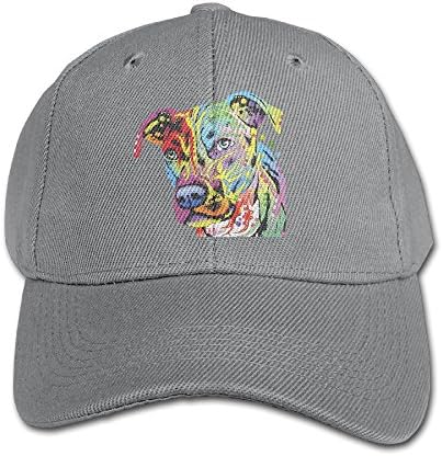 Neon Pitbull Colorful Dog Face Boy Trucker Hats Ash