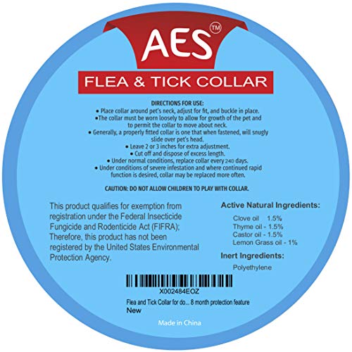 AF Dog Flea and Tick Control Collar- 8 Months Flea and Tick Control for Dogs - Natural, Herbal, Non-Toxic Dog Flea Treatment - Waterproof Protection and Adjustable Best Flea Collar for Dogs