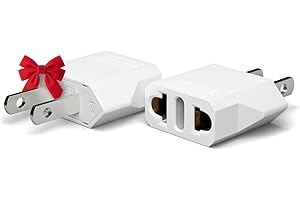 European to US Plug Adapter, Unidapt EU to US Adapters, Europe to USA Plug Adaptor, 220V to 110V Plug Pin Converter, Travel Adapters European to American, Canada, Mexico, Type A, 2-Pack
