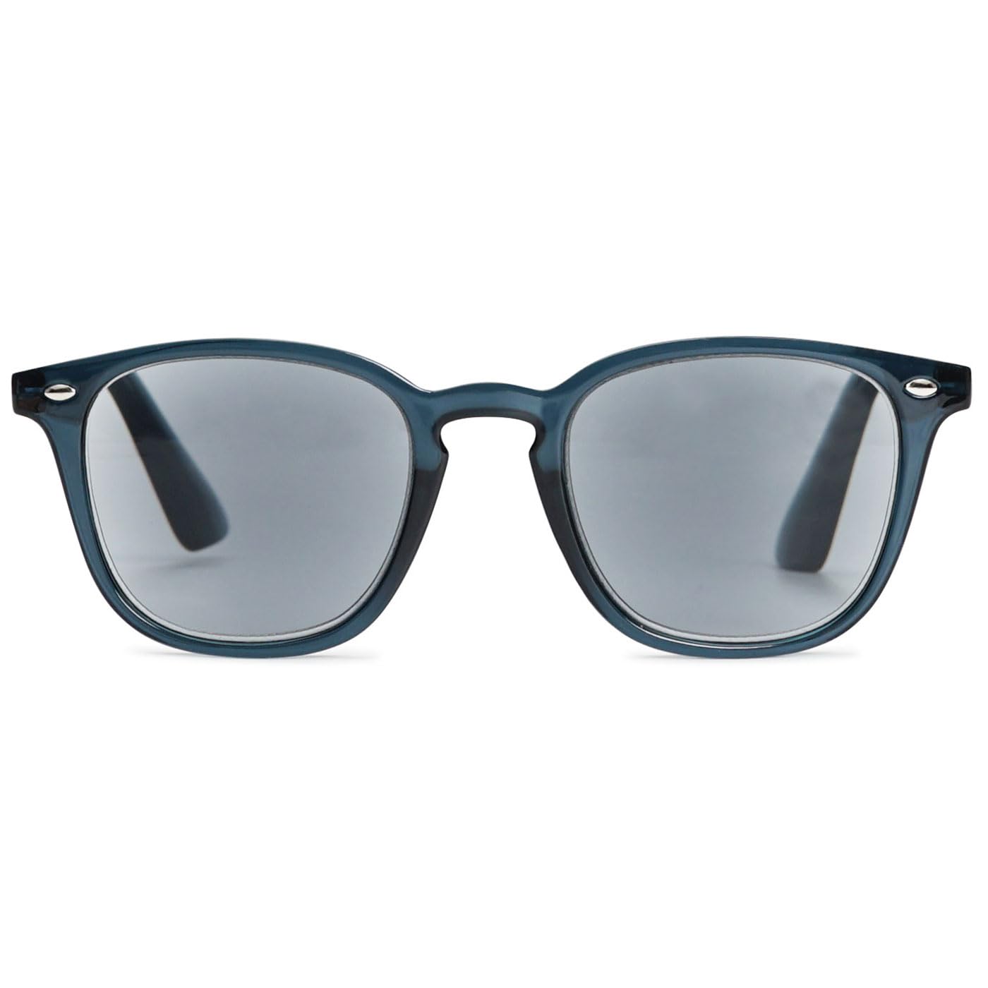 ABETOS Retro Reading Sunglasses Men Women Tinted Sun Readers Spring Hinges Anti Blue Light UV400 Protection Classic Vintage Outdoor Eyeglasses, Clear Blue 3.0 — image 1