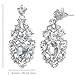 VenFine Clear White Austrian Rhinestone Crystal Hollow Alloy Flower Earrings Collar Necklace Jewelry Gift Wedding Bridal Party Prom