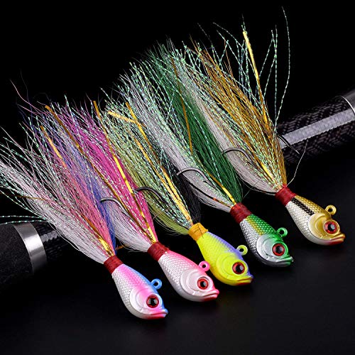 OROOTL Bucktail Jig Angelköder Set, Blinker Angeln Gewichte Köder Fischköder Mischfarbe für Barsch Hecht Forelle Wels 7g… – Bild 8