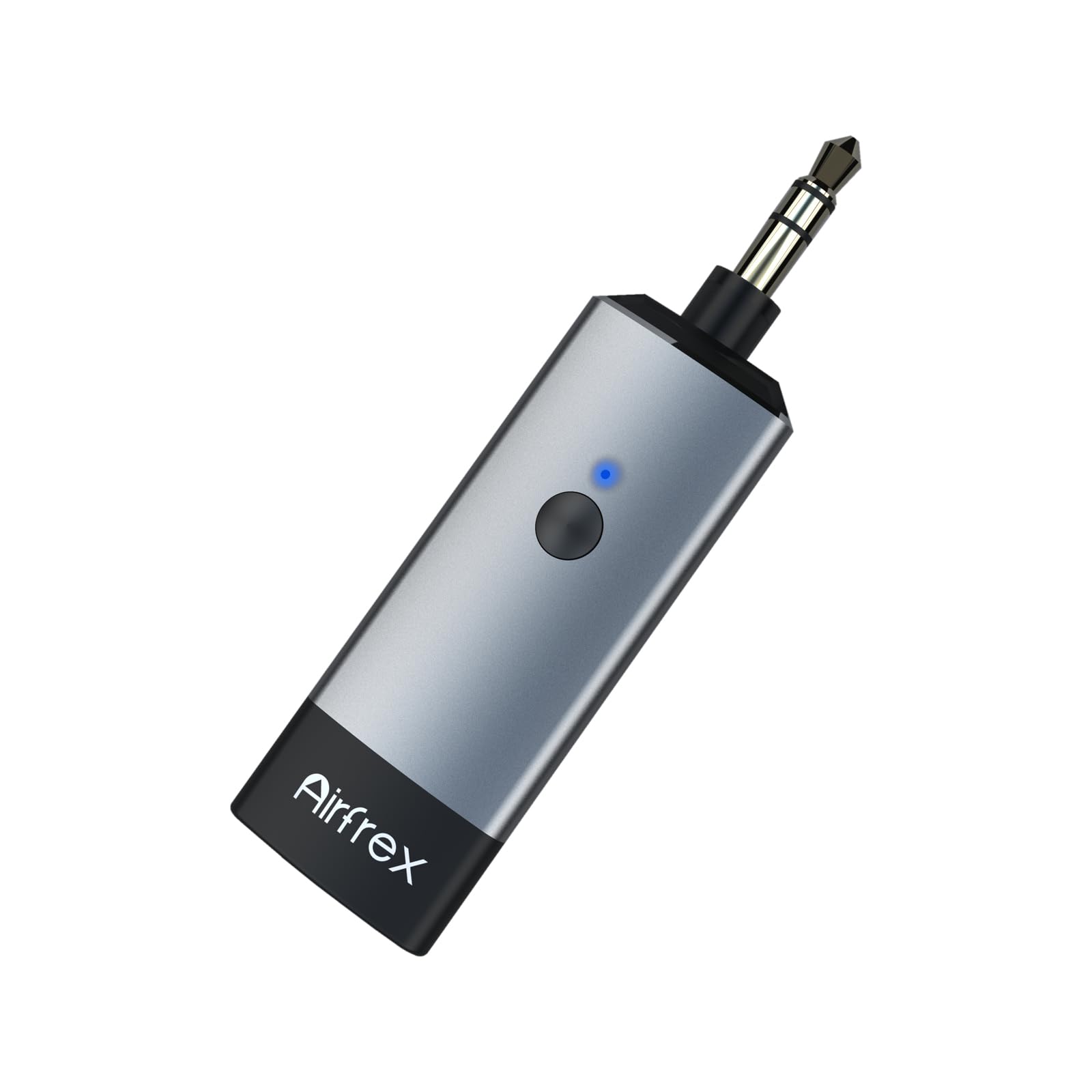 Airfrex Aluminum Bluetooth 5.3 Receiver with Headphone Amplifier and Optional Bass Boost Feature for Car Audio/Home Stereo/Headphones, Headphone Replacement Cable Adapter, Hands Free Car Kit