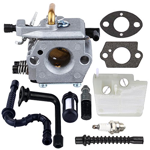Buckbock Carburetor with Gasket Air Filter Fuel Filter Fuel Line Oil Line Spark Plug for Stihl 024 026 MS240 MS260 1121 120 0611