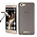 Gzerma for BLU Energy X2 Case + Screen Protector, Gel Skin Bumper Frosted TPU Soft Cover and Ultra-Thin Slim Shatterproof Toughened Protective Film for BLU Energy X 2 (Gray)