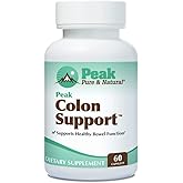 Peak Pure & Natural Colon Support - Colon Cleanse and Detox Supplement for Digestive Health - Gut Health Support with Inulin and Senna Leaf Extracts - with Fiber, Prebiotics, and Probiotics - 1 Pack