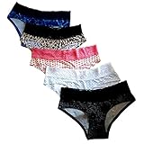 5-Pack Hipster Bikini Panties for Girls and Womens