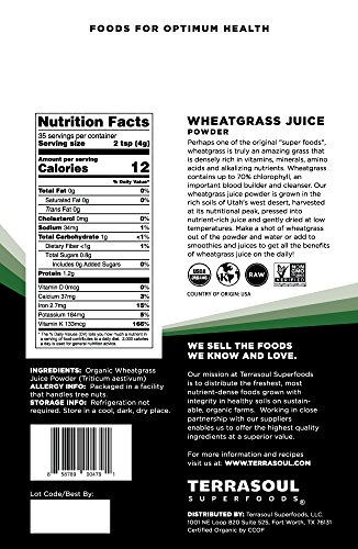 Terrasoul Superfoods Organic Wheat Grass Juice Powder, 5 Ounces - USA Grown | Made From Concentrated - //medicalbooks.filipinodoctors.org