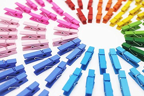 Mini Clothespins Colorful Natural Wooden Clothespins Photo Paper Peg Pin Craft Clips with Twine, 100 Pieces From CHARCHARLENE