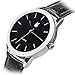 Men’s Quartz Watch, ORANGE Business Casual Classic Black Dial and Leather Band Watch with 40 mm Stainless Steel Case, Silver