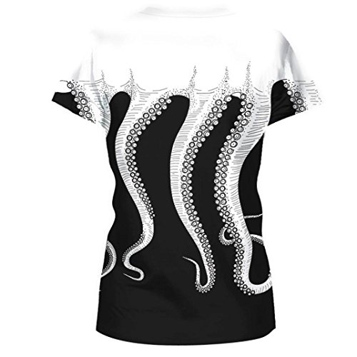 Usstore for Men Women Top Fashion Octopus Printing Short Sleeve Summer T-Shirt Pullover Blouse (Women, XL)