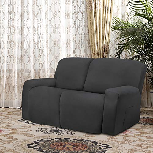 EasyGoing 6 Pieces Microfiber Stretch Sectional Recliner Sofa
