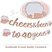 Joymee Cheers & Beers to 40 Years Rose Gold Glitter Banner for 40th Birthday Wedding Aniversary Party Supplies Decorations - PRESTRUNG