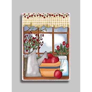 Apples and Berries in a Country Window Refrigerator Magnet
