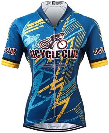 Thriller Rider Sports Womens Bicycle Club Outdoor Sports Mountain Bike Short Sleeve Cycling Jersey Small