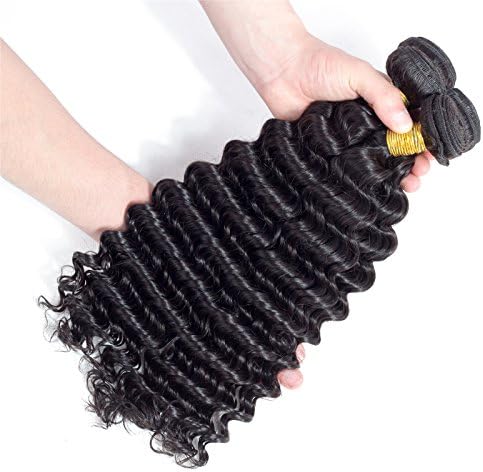 Brazilian Deep Wave Virgin Hair Bundles Hair Extensions Deep Wave Wet n Wavy Hair Weaves Soft Untangled No Shedding Thick Pretty and True to Length and Full Bundles (18 &amp; 18 &amp; 18 &amp; 18)