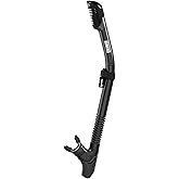 Aegend Dry Snorkel for Adult with Mask Clip for Snorkeling - Only Snorkel | Foldable Snorkel Tube for Adult &amp; Youth, Top Dry Valve Snorkeling Gear for Snorkeling, Freediving (Mask NOT Included)