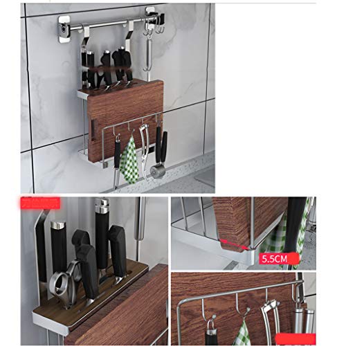 Mouth Stainless Steel Kitchen Rack Drain Knife Cutting Board Wall-Mounted Punch-Free Household Storage MUMUJIN - Thumbnail 5