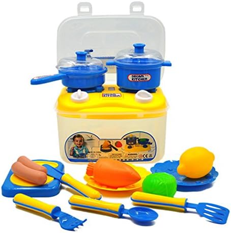 Kitchen Play Toys Set 16pcs Storage Box Fruit Vegetable Cooking Pots Pans Dishes Kids Pretend Educational Toy Cook Cosplay Safety