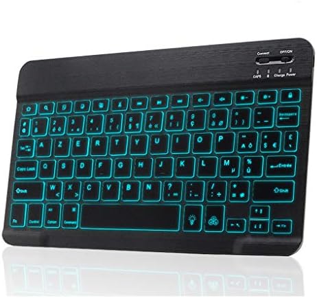 HOTLIFE Clavier Français Bluetooth sans Fil, Clavier Rétroéclairé [AZERTY français] Wireless Bluetooth Ultra Fin avec Batterie Rechargeable, Systèmes iOS, Longue Durée de Veille Léger et Portable