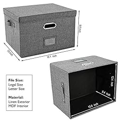 JSungo File Box with 5 Hanging Filing